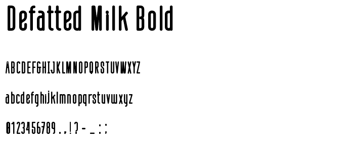 defatted milk Bold font